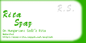 rita szaz business card